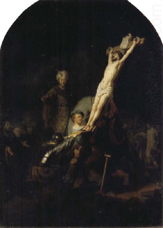 REMBRANDT Harmenszoon van Rijn The Raising of the Cross oil painting picture